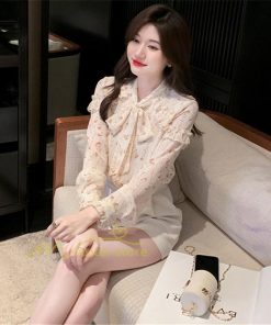 シャツ・ブラウス | ブラウス トップス シャツ レディース シフォン 無地 長袖シャツ ファッション カジュアル エレガント 細身 優雅 通勤 花柄 新作 リボン付き 上品 オシャレ OL