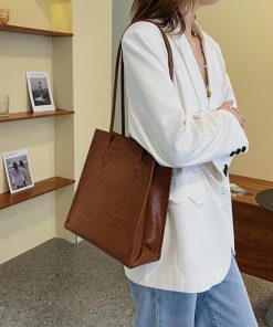 トートバッグ | ポーチ付き クロコダイル柄