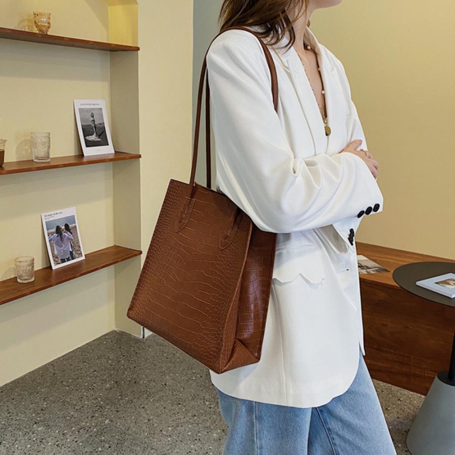 トートバッグ | ポーチ付き クロコダイル柄