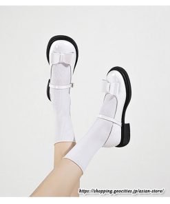 パンプス | ラウンドトゥ ストラップ 厚底 レディースシューズ 太ヒール ぺたんこ ベーシック 黒白蝶 無地 靴 26.5cm 上品 大きいサイズ 大人