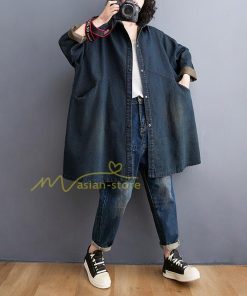デニムコート | デニムジャケット デニムシャツ レディース ロング丈コート ゆったり ジージャン アウター カジュアル お出かけ 春秋物 ワンピース 着痩せ 20代30代40代50代
