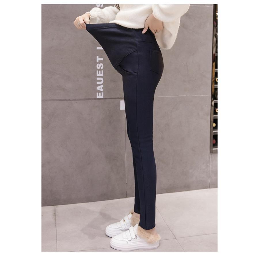 マタニティ | 短納期マタニティデニムパンツ ストレッチパンツ ロングパンツ ボアパンツ 裏起毛 保温 あたっか XXXLまで 妊婦服 調整できる ウエストゴム マタニティウェア