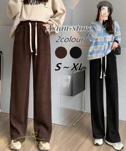 ワイドパンツ | パンツ レディース 秋 冬 新作 カジュアルパンツ 無地 ロングパンツ ポケット コーデュロイパンツ 秋冬コーデ ウエストゴム スウェットパンツ