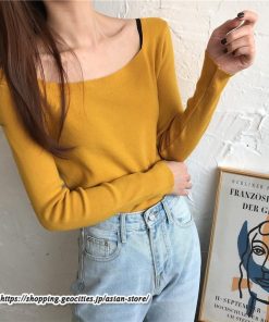 ニット・セーター | カットソー ニット レディース リブニット 長袖 秋冬 春 トップス スリム ストレッチ インナー 無地 長袖ニット 着痩せ 長袖カットソー 通学通勤 プルオーバー