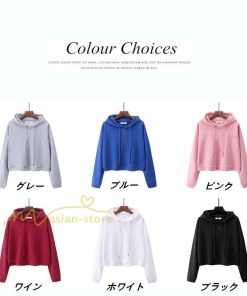 パーカー | 秋新作 長袖フード付き 秋冬 コーデ 薄手 ショート丈 6色 刺繍 シンプル 人気 おしゃれ スウェット プルオーバー 上品 トレーナー 秋物