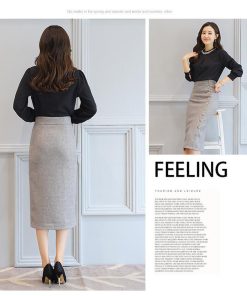 在庫ある | 短納期巻きスカート タイトスカート ハイウエスト 膝下丈スカート ビジネススカート フォーマルオフィス ラシャスカート エレガント 通勤 フェミニン OL 着痩せ