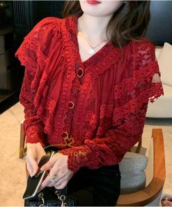 シャツ・ブラウス | ブラウス レディース きれいめ 40代 春秋新作 オシャレブラウス 無地シャツ 長袖トップス レースvネックブラウス 大人 通勤 50代 シャツ30代 ゆったり 着回し