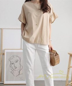 送料無料SALE | Tシャツ レディース 綿麻 ロングｔ 無地 トップス 可愛い フレア袖 ｔシャツ 半袖 ティー 丸ネック 女っぽい シンプル 30代40代 プルオーバー カジュアル 大人