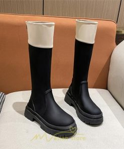 ロングブーツ | レディース ブーツ 厚底 歩きやすい 痛くない 定番 カジュアル 人気ブーツ ファスナー 黒 ブラック 美脚 おしゃれ オフホワイト 白 ブラウン